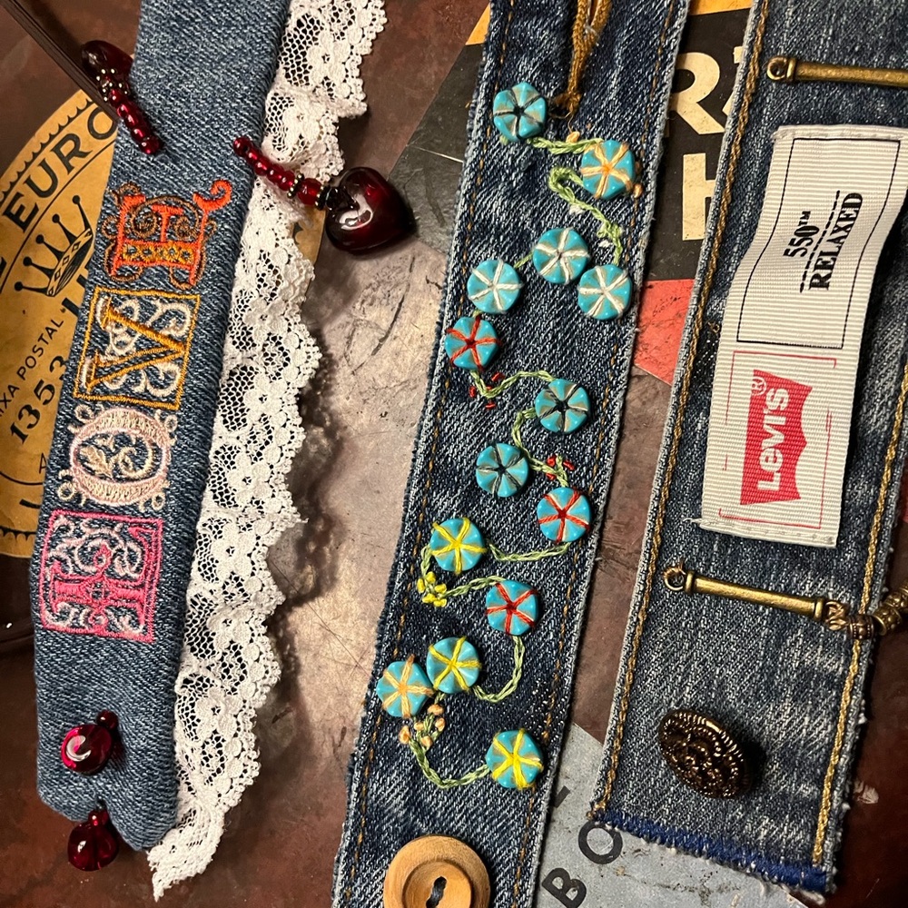 Choose 1=Denim bracelets handmade